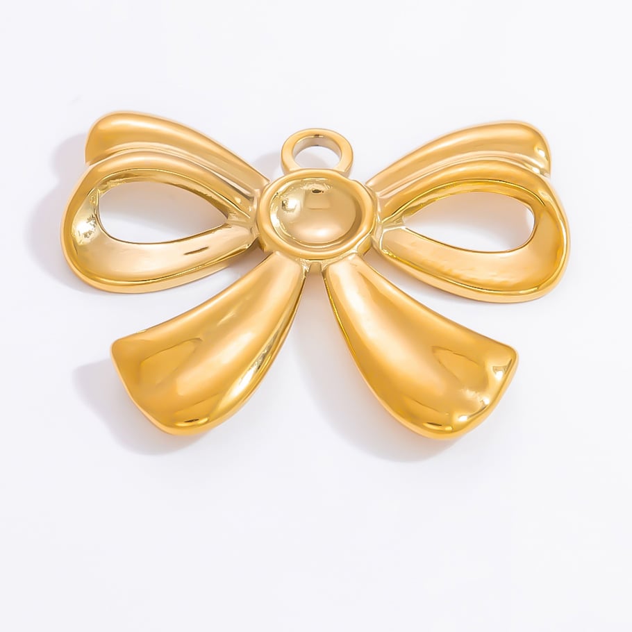 1 Paar Simple Series Sweet Bow Knot Edelstahl 18 Karat vergoldete Damenanhänger Bild9