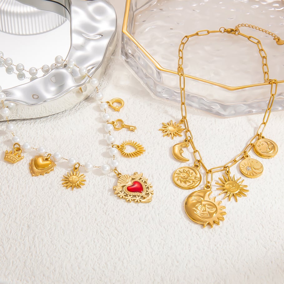 1 Piece Luxurious Series Elegant Heart Stainless Steel 18K Gold Color Plated Artificial Pearl Women's Pendant Necklaces Picture3