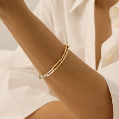 1 Piece Simple Series Daily line Stainless Steel 18K Gold Plated Women Chain Bracelets h5 Picture5