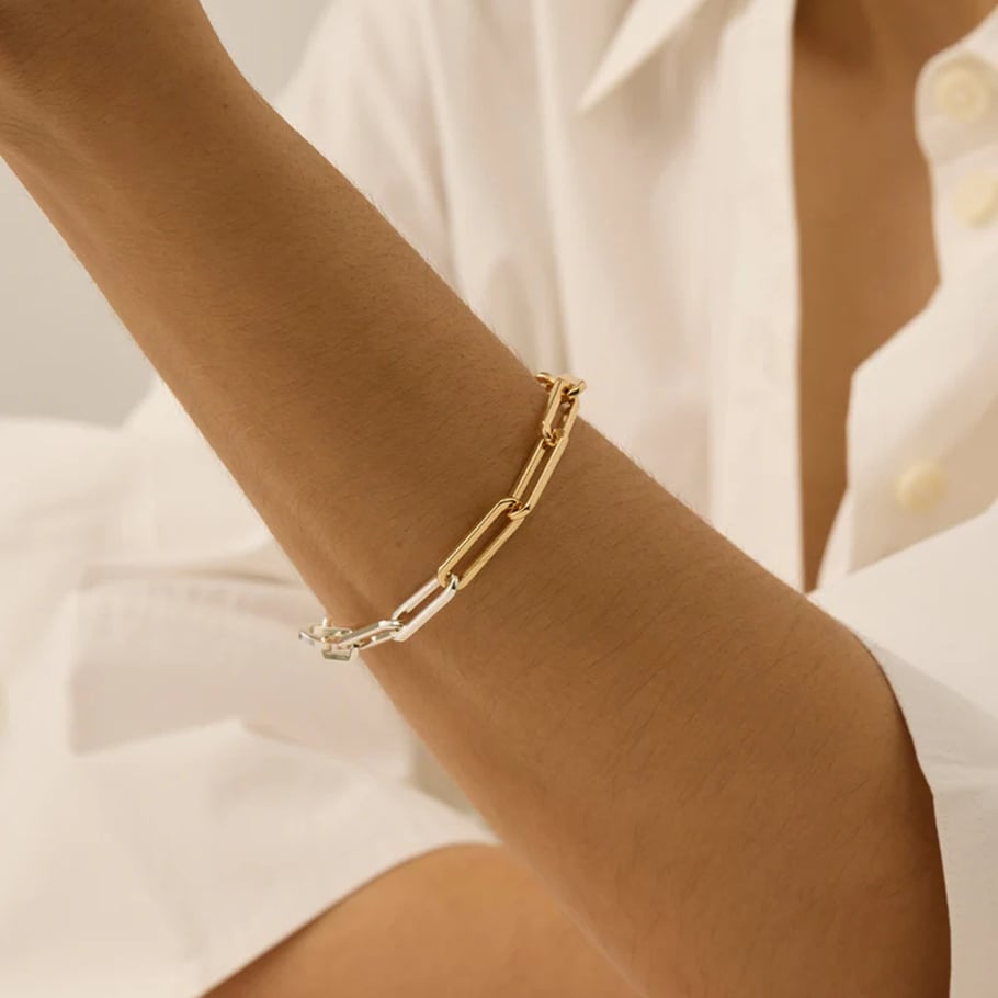 1 Piece Simple Series Daily line Stainless Steel 18K Gold Plated Women Chain Bracelets Picture5