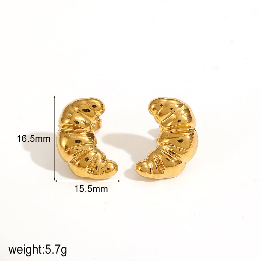1 Pair Simple Series Daily Animal Stainless Steel 18K Gold Plated Women Stud Earrings Picture5