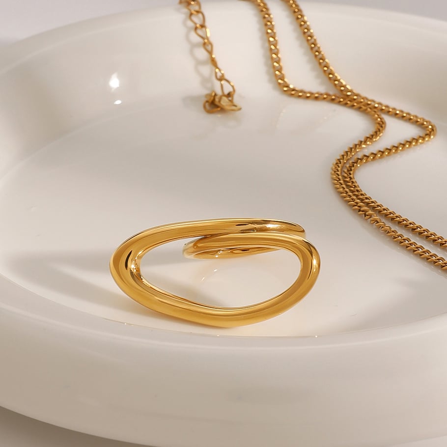 1 Pair Simple Series Simple line Stainless Steel 18K Gold Plated Women Single Rings Picture3