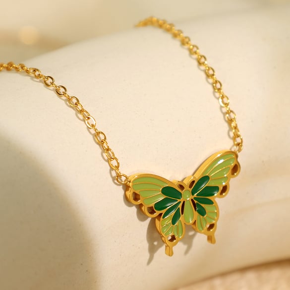 1 pezzo serie romantica elegante animale titanio acciaio placcato oro 18k donne ciondolo collane