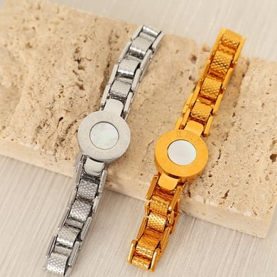 1 Piece Simple Series Retro Heart Stainless Steel 18K Gold Plated Shell Women Charm Bracelets h5 Picture7
