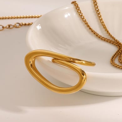 1 Pair Simple Series Simple line Stainless Steel 18K Gold Plated Women Single Rings h5 Picture4