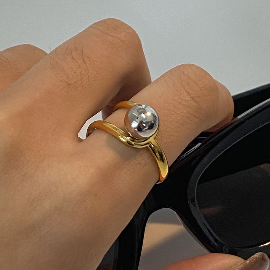 1 Pair Simple Series Daily line Stainless Steel 18K Gold Plated Women Adjustable Rings Picture7