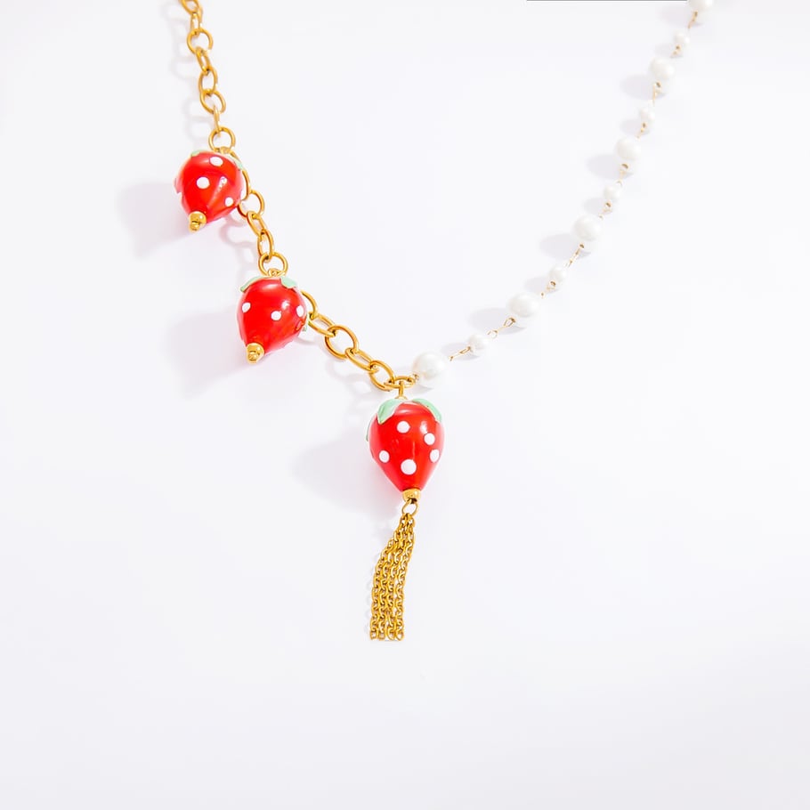 1 Stück Halsketten mit Anhänger „Romantic Series Sweet Heart“ aus Edelstahl mit 18 Karat vergoldetem Glas für Damen Bild10