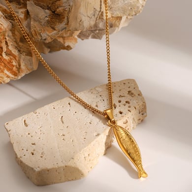 1 Piece Classic Series Europe and America Animal Stainless Steel 18K Gold Plated Women Pendant Necklaces h5 Picture5