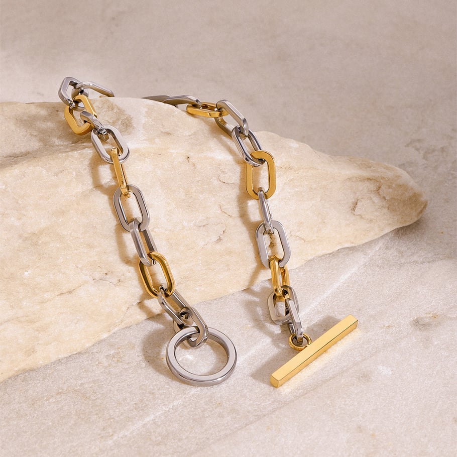 1 Piece Simple Series Daily Annular Stainless Steel 18K Gold Plated Women Chain Bracelets Picture7