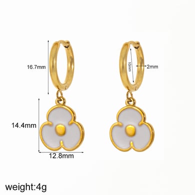 1 Pair Simple Series Daily Heart Stainless Steel 18K Gold Plated Women Hoop Earrings h5 Picture12