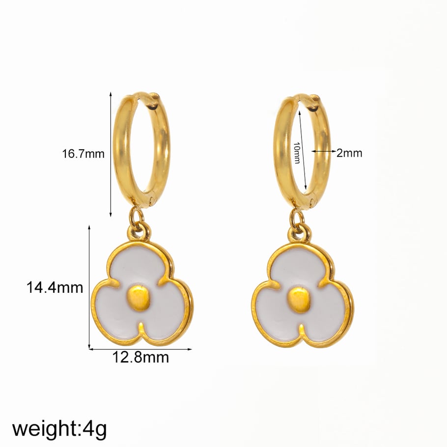 1 Pair Simple Series Daily Heart Stainless Steel 18K Gold Plated Women Hoop Earrings Picture12
