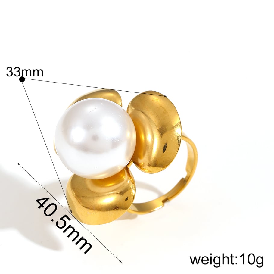 1 Pair Simple Series Daily Geometric Stainless Steel 18K Gold Plated Women Adjustable Rings Picture6