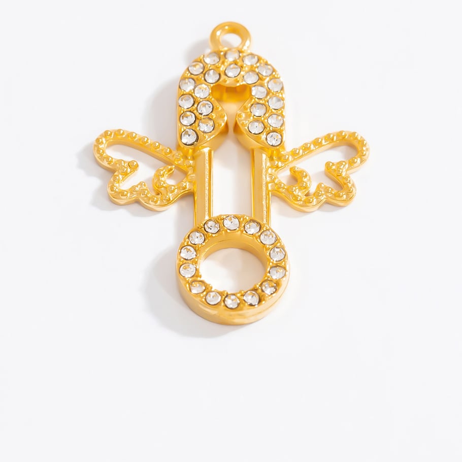 1 paire de pendentifs pour femme en acier inoxydable plaqué or 18 carats, série romantique, motif cœur Image12