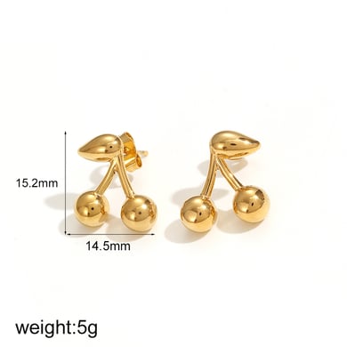1 Pair Simple Series Daily Animal Stainless Steel 18K Gold Plated Women Stud Earrings h5 Picture7