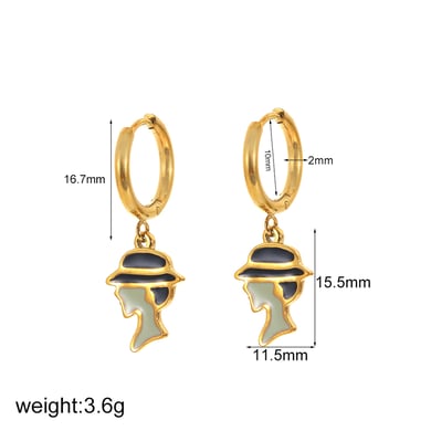 1 Pair Simple Series Daily Heart Stainless Steel 18K Gold Plated Women Hoop Earrings h5 Picture10