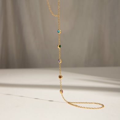1 Piece Luxurious Series Sweet line Stainless Steel 18K Gold Plated Rhinestone Women Chain Bracelets h5 Picture5