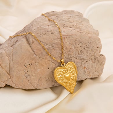 1 Piece Classic Series Elegant Heart Stainless Steel 18K Gold Color Plated Women's Pendant Necklaces h5 Picture8