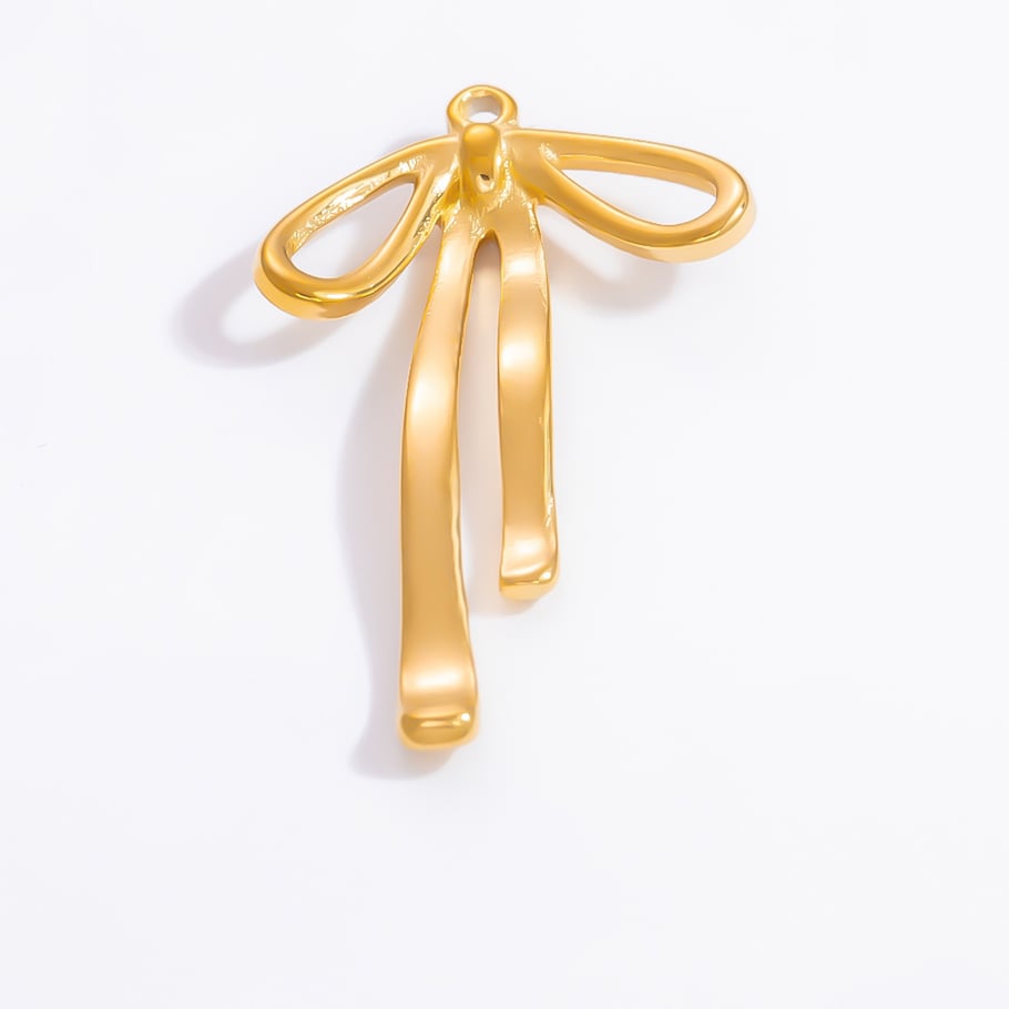 1 Paar Simple Series Sweet Bow Knot Edelstahl 18 Karat vergoldete Damenanhänger Bild7