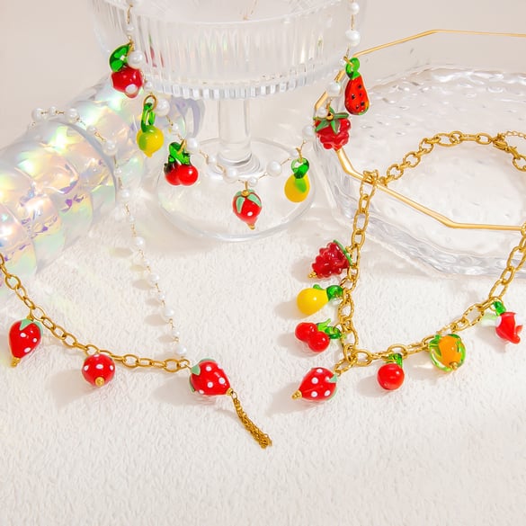 1 Stück Halsketten mit Anhänger „Romantic Series Sweet Heart“ aus Edelstahl mit 18 Karat vergoldetem Glas für Damen