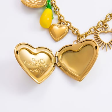 1 Piece Romantic Series Daily Heart Stainless Steel 18K Gold Color Plated Glass Women's Pendant Necklaces h5 Picture3