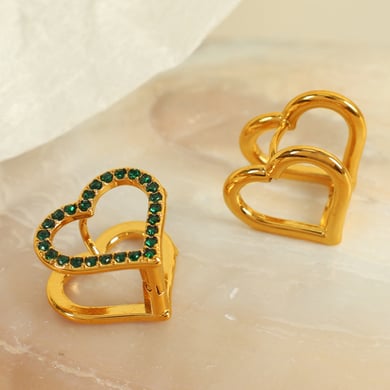 1 Paar Simple Series Sweet Flower Edelstahl 18 Karat vergoldet Strass Damen Ohrclips h5 Bild7