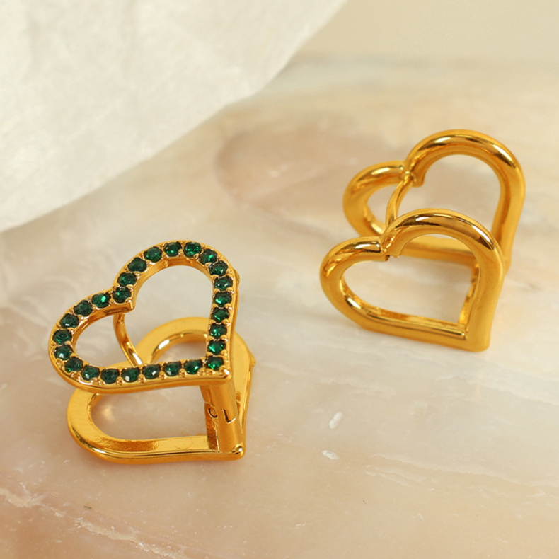 1 pair simple series sweet flower stainless steel gold plated rhinestone women clip-on earrings h5Picture7