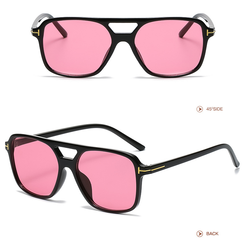 1 par de gafas de sol de plástico de color sólido para mujer, serie simple, para uso diario Imagen8