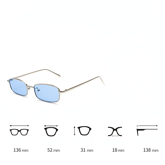1 pair of fashionable and sweet solid - colored metal - spliced women's sunglasses Picture11