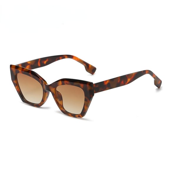 1 paio di occhiali da sole da donna in plastica con stampa leopardata, serie semplice