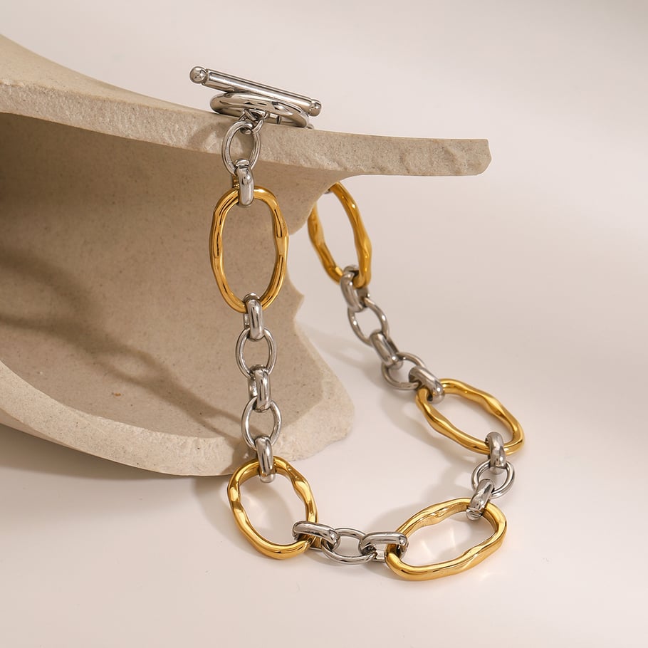 1 Piece Simple Series Simple Annular Stainless Steel 18K Gold Plated Women Chain Bracelets Picture6