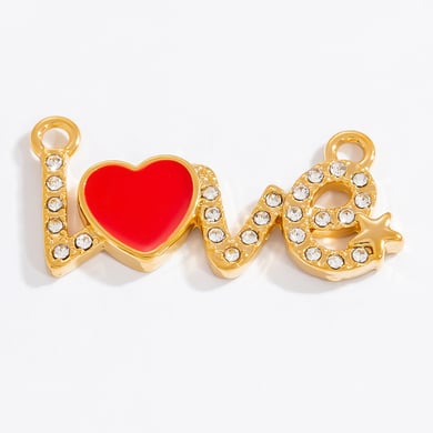 1 paire de pendentifs pour femme en acier inoxydable plaqué or 18 carats, série romantique, motif cœur h5 Image11