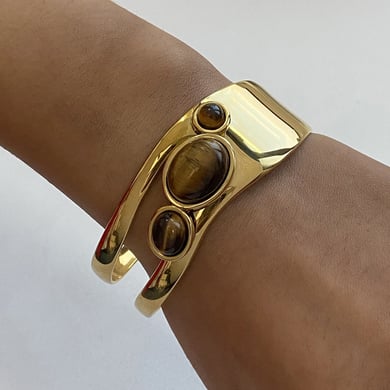 1 Piece Simple Series Elegant pearl Stainless Steel 18K Gold Plated Artificial Pearl Women Bangles h5 Picture7