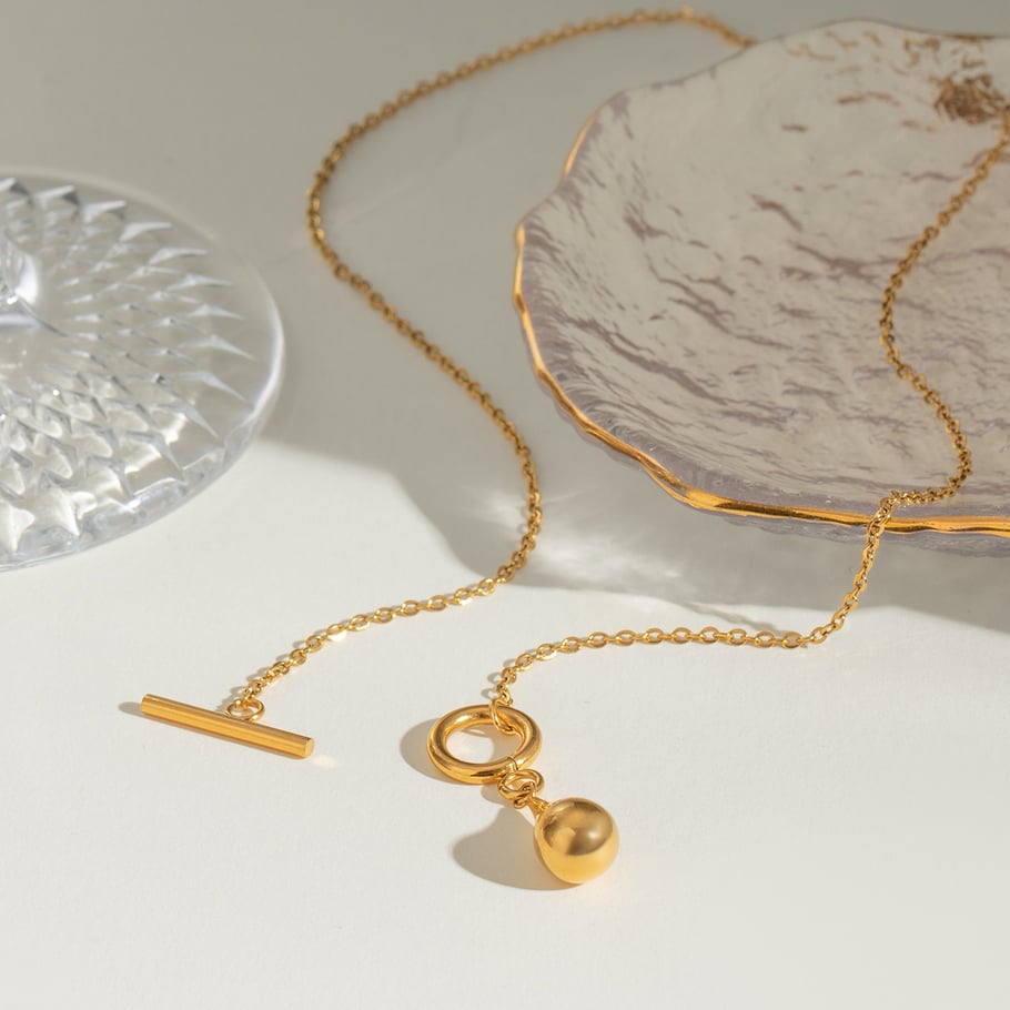 1 Piece Simple Series Daily Droplet Stainless Steel 18K Gold Plated Women Pendant Necklaces Picture4