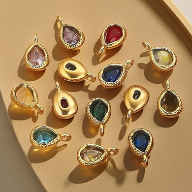 1 par de colgantes de acero inoxidable con diamantes de imitación chapados en oro de 18 quilates con forma de gota elegante y romántica para mujer h5 Imagen5