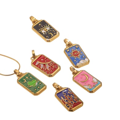 1 par de elegantes colgantes de acero inoxidable con diseño de sol y luna, chapados en oro de 18 quilates, para mujer. h5 Imagen4