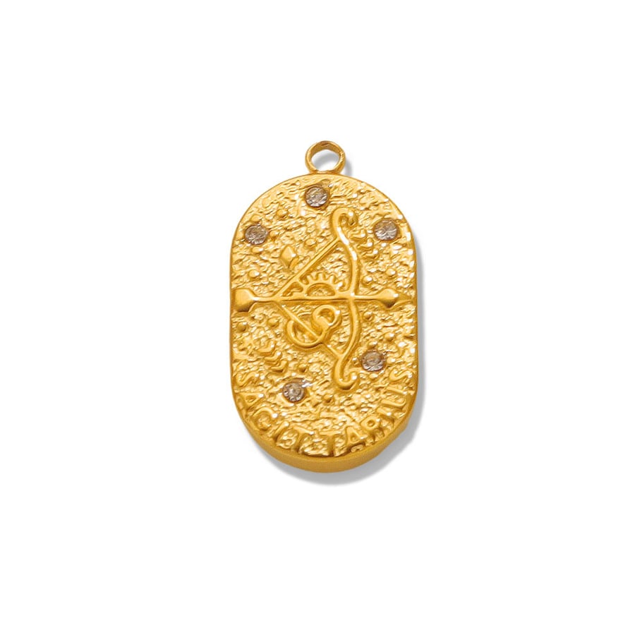 1 pair simple series retro geometric stainless steel gold plated rhinestone women pendants h5Picture5
