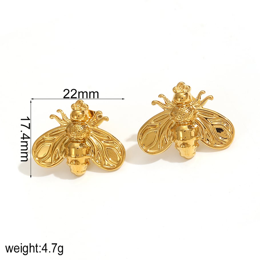1 Pair Simple Series Daily Animal Stainless Steel 18K Gold Plated Women Stud Earrings Picture6