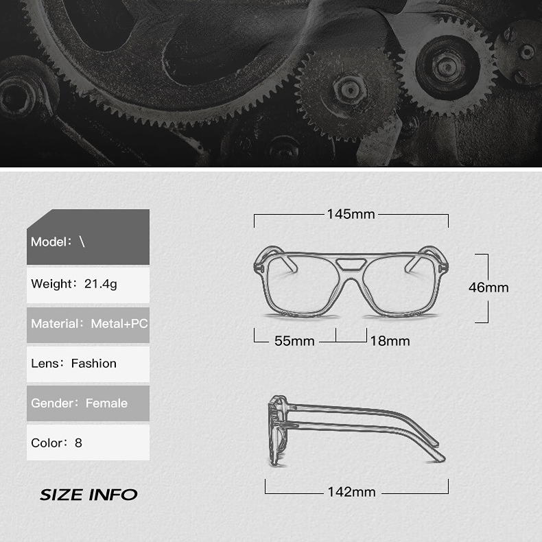 1 Paar Simple Series Alltags-Sonnenbrille aus einfarbigem Kunststoff für Damen Bild12