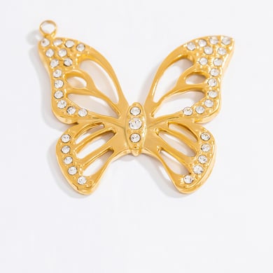 1 paire de pendentifs pour femme en acier inoxydable plaqué or 18 carats, série romantique, motif cœur h5 Image8