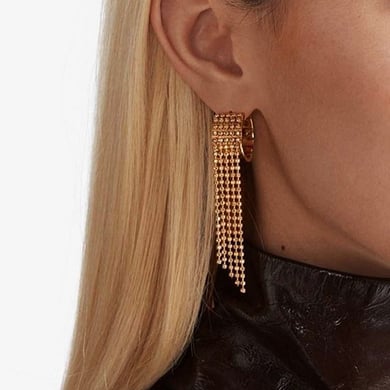 1 Pair Classic Series Retro line Stainless Steel 18K Gold Plated Women Drop Earrings h5 Picture7