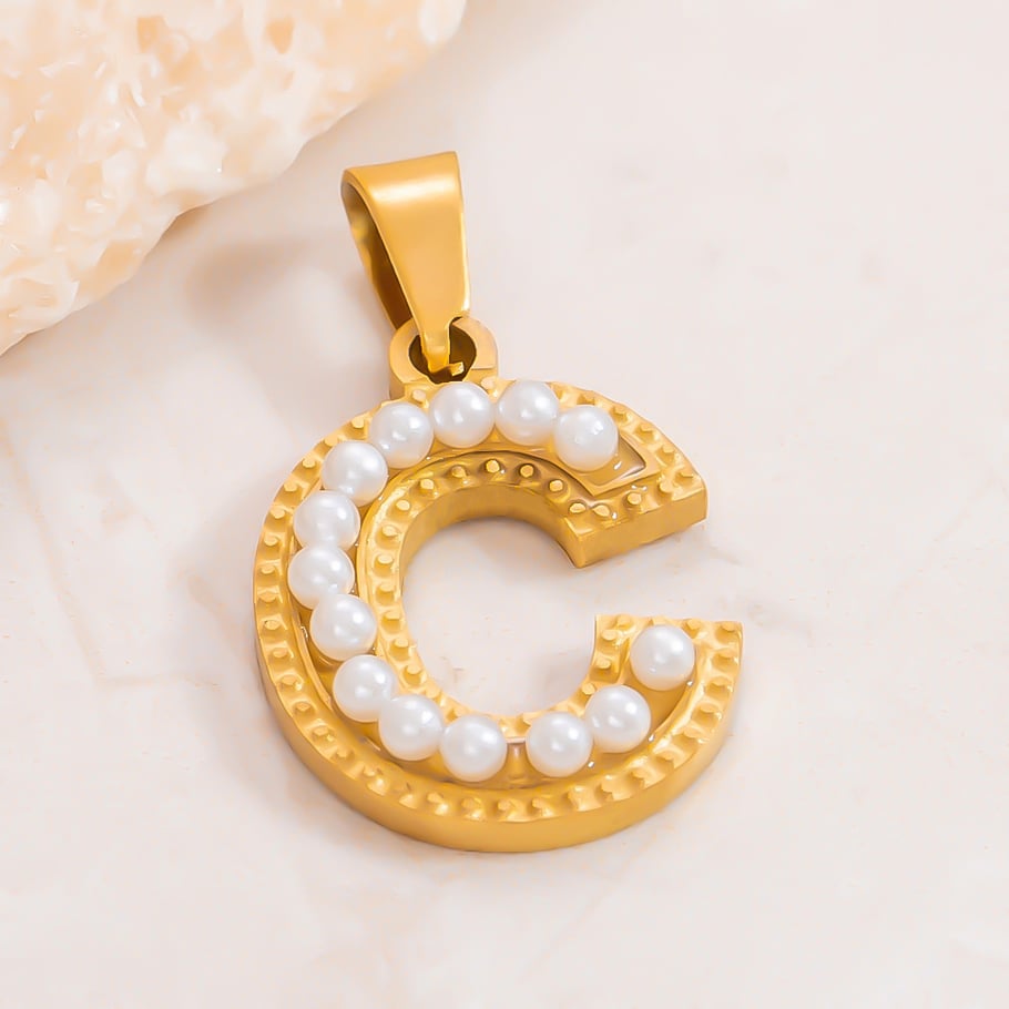 1 Piece Modern Series All-Match Letter Stainless Steel Gold Color DIY Women's Pendants Picture6