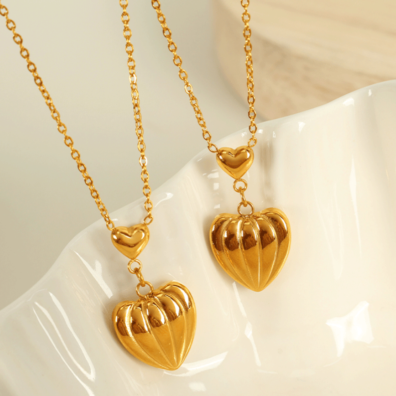 1 Piece Simple Series Chic Heart Stainless Steel 18K Gold Color Plated Women's Pendant Necklaces Picture5