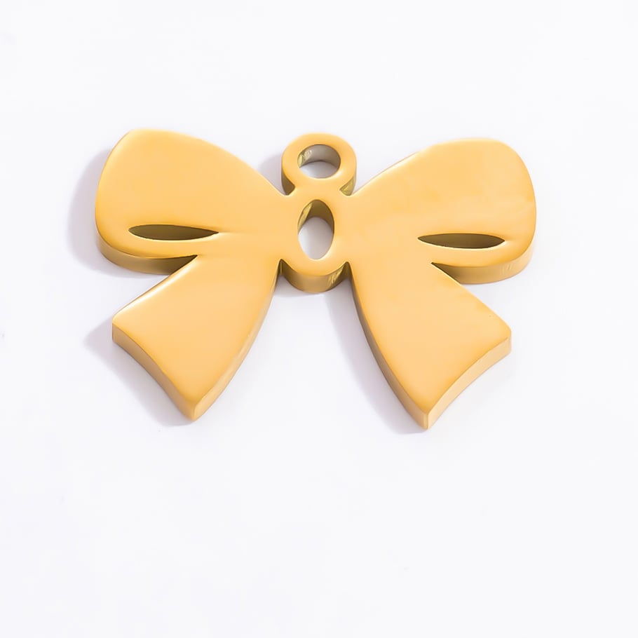 1 Paar Simple Series Sweet Bow Knot Edelstahl 18 Karat vergoldete Damenanhänger Bild5