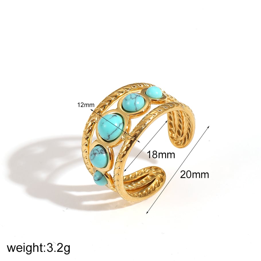 1 Pair Simple Series Daily Geometric Stainless Steel 18K Gold Plated Women Adjustable Rings Picture7