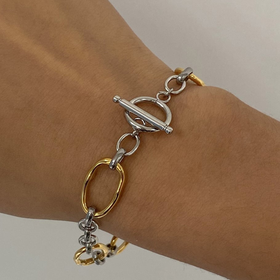 1 Piece Simple Series Simple Annular Stainless Steel 18K Gold Plated Women Chain Bracelets Picture7