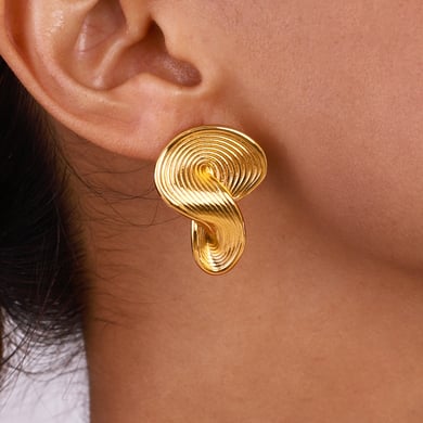 1 Pair Simple Series Europe and America line Stainless Steel 18K Gold Plated Women Stud Earrings h5 Picture8