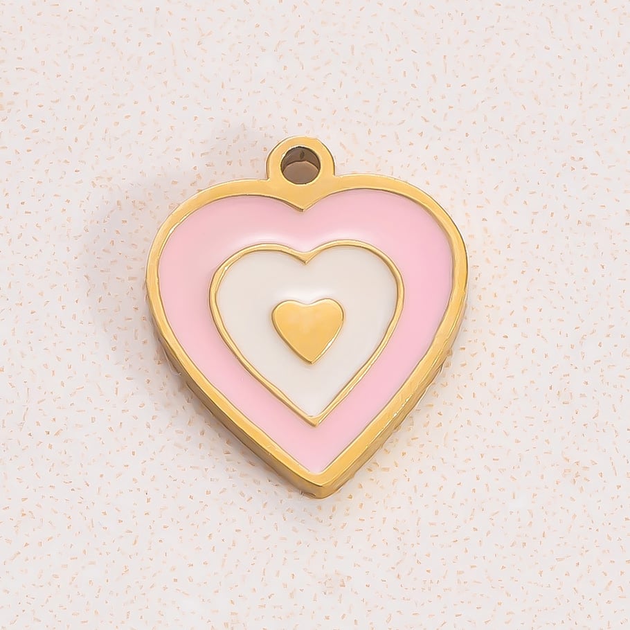 1 Paar Anhänger „Romantic Series Sweet Heart“ aus Edelstahl mit 18 Karat Vergoldung für Damen Bild7