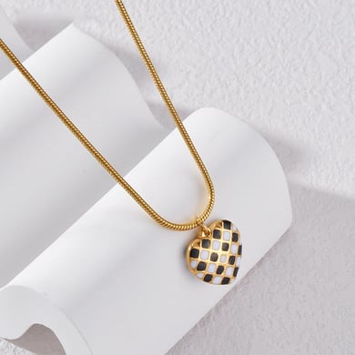 1 pezzo semplice serie giornaliera colori misti in acciaio inossidabile collane con ciondolo da donna h5 Immagine4