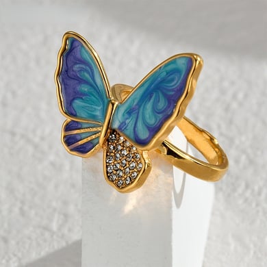 1 pezzo semplice serie elegante animale acciaio inossidabile anelli singoli da donna h5 Immagine3
