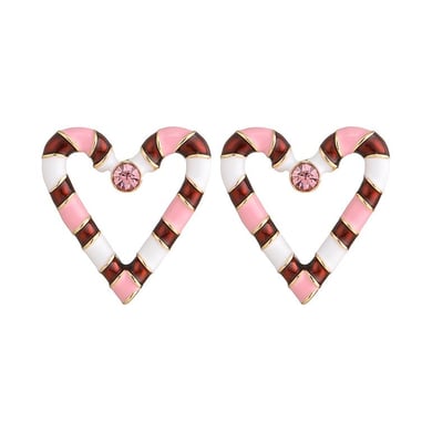 1 Pair Designable Series Elegant Heart Shape Gold Color Alloy Chic Women's Stud Earrings h5 Picture6